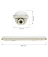 Gigant 20W LED armatur - 60cm, 150lm/W, IP65 vandtæt, gennemfortrådet, 230V