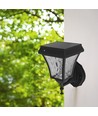 2W Solara LED væglampe med solcelle - IP65, 3000K+6000K, sort, inkl. batteri