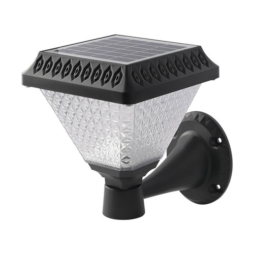 LED Solcelle Væglampe - RF-Kontrol, CCT, 3-i-1, Sort Hus, IP44, 160x160x230mm
