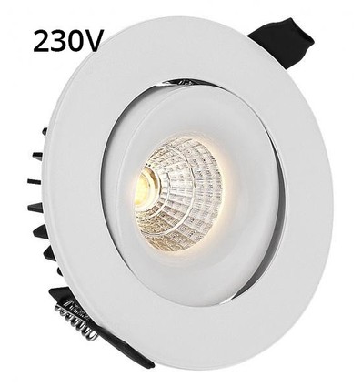 LEDlife 9W indbygningsspot - Hul: Ø9,5 cm, Mål: Ø11,5 cm, RA90, hvid kant, dæmpbar, 230V