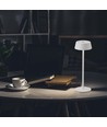 2W genopladelig LED bordlampe, hvid - IP54, touch dæmpbar, 5V, varm hvid, op til 10 timers batteri