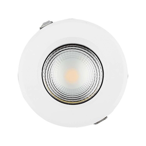 30W Ø22cm LED indbygningspanel - 120lm/W, kold hvid, Hul: Ø20,7 cm, Mål: Ø22 cm, hvid kant