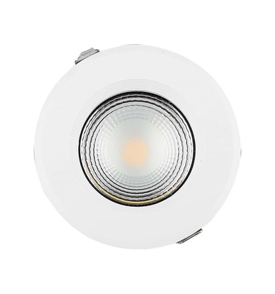 30W Ø22cm LED indbygningspanel - 120lm/W, kold hvid, Hul: Ø20,7 cm, Mål: Ø22 cm, hvid kant
