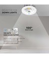 30W Ø22cm LED indbygningspanel - 120lm/W, kold hvid, Hul: Ø20,7 cm, Mål: Ø22 cm, hvid kant