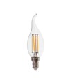 E14 4W LED filament kertepære med flamme - 400lm, 4000K, kold hvid
