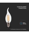 E14 4W LED filament kertepære med flamme - 400lm, 4000K, kold hvid