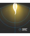 E14 4W LED kertepære med flamme - Filament, 400lm, 6500K, Samsung LED chip