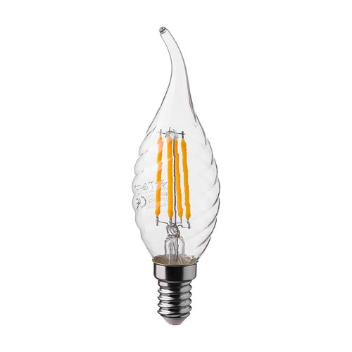 E14 4W LED flammepære - Kultråd, kertepære med twist og flamme facon