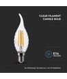 E14 4W LED flammepære - Kultråd, kertepære med twist og flamme facon