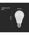 3 stk. E27 10,5W LED pære - A60, mat glas, 3000K, 1055lm, 3-pak