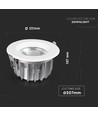 40W Ø22,1cm LED indbygningspanel - 105lm/W, COB LED, Hul: Ø20,7 cm, Mål: Ø22,1 cm, hvid kant