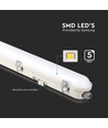 150cm 48W vandtæt komplet LED armatur med nødlys - IP65, 120lm/W, Samsung LED chip, 3 timers batteridrift