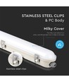 48W LED WP Lampe 150cm - Samsung Chip, EM Kit, Mælkeagtigt Dæksel, SS Clips, 4000K