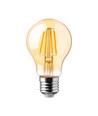A60 LED Pære - 12W, E27, Kultråd, Amber Dæksel, 2200K.