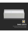 9W Udendørs Op/nedlys - LED, Soft lys, Medium, 4000K, Grå hus