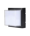 12W LED Væglampe - 3000K, Sort, Kvadratisk
