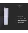 7W LED væglampe - 3000K, sort, firkant