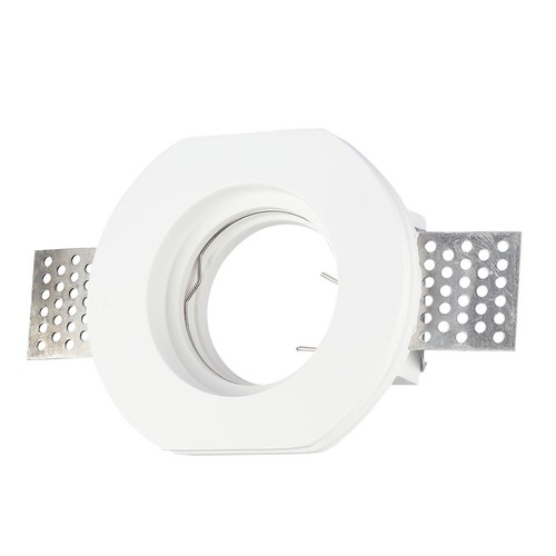 GU10 Gips Lampe Rundt - hvid