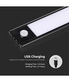 2W skabslys - LED, PIR sensor, 3000K, sort, IP20