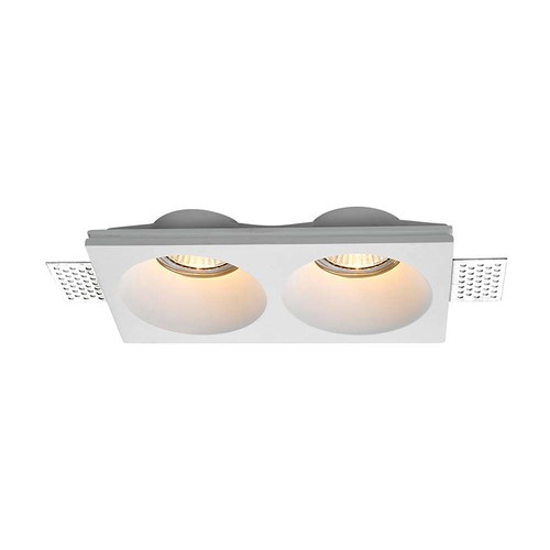 2x GU10 Lampe - runde, hvid