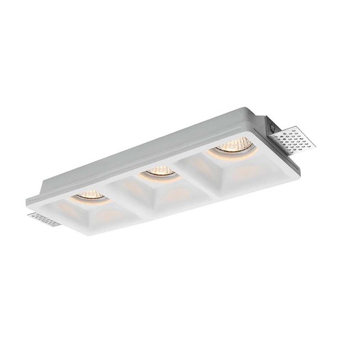 3xGU10 Lampe - Firkantet, Hvid