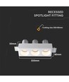 3xGU10 indbygningsspot i gips, rund - Hvid, kan males, IP20 indendørs