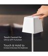 Opladelig LED bordlampe Inde/ude - Hvid, touch dæmpbar, IP54, varm hvid lys