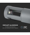 10W Væglampe - 3000K, grå hus, 25cm højde