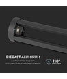 10W LED havelampe / bedlampe, 80cm, IP65 - 1000lm, sort, kold hvid, udendørs