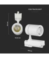 VT-444 skinnespot 35W - 6400K, hvid hus
