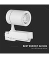 35W 3-faset skinnespot - 24 grader, 6400K, hvid, COB LED, 4-leder tracklight