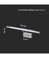 64cm billede/spejllampe 12W LED - Krom, 3000K, vipbar, inkl. lyskilde