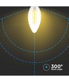E14 4W dæmpbar LED kronepære - Twisted candle filament, 350lm, varm hvid