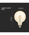 G125 LED Kultråds Pære 12W E27 - Amberfarvet, 2200K