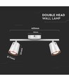12W Vægarmatur LED - 3000K, hvid
