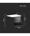 17W LED væglampe - 4000K, sort