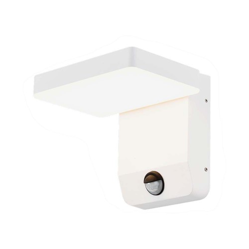 17W hvid kvadratisk væglampe med sensor - 2580lm, IP65, 3000K, PIR sensor