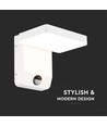 17W hvid kvadratisk væglampe med sensor - 2580lm, IP65, 3000K, PIR sensor