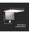17W LED væglampe med sensor, kvadratisk - IP65, sort, 2580lm, 3000K, PIR sensor