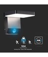 17W LED væglampe med sensor, kvadratisk - IP65, sort, 2580lm, 3000K, PIR sensor
