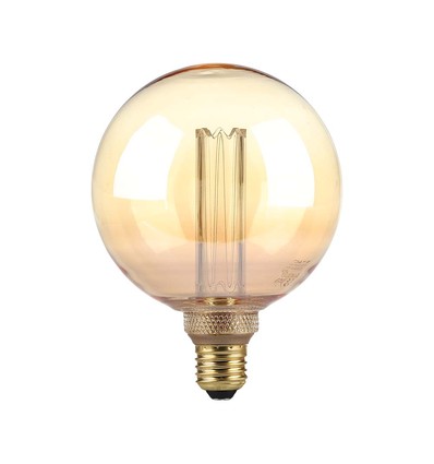 G125 LED ART 4W E27 - Kultrådspære med ravfarvet glas, 1800K