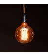 G125 LED ART 4W E27 - Kultrådspære med ravfarvet glas, 1800K