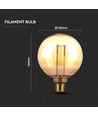 G125 LED ART 4W E27 - Kultrådspære med ravfarvet glas, 1800K