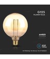 E27 4W G125 Art Filament LED pære - Amber glas, 1800K, laser graveringer, varm hvid filament