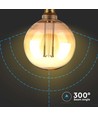 G125 LED ART 4W E27 - Kultrådspære med ravfarvet glas, 1800K