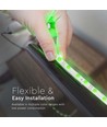 5m 3,2W/m stænktæt LED strip - Grønt lys, IP65