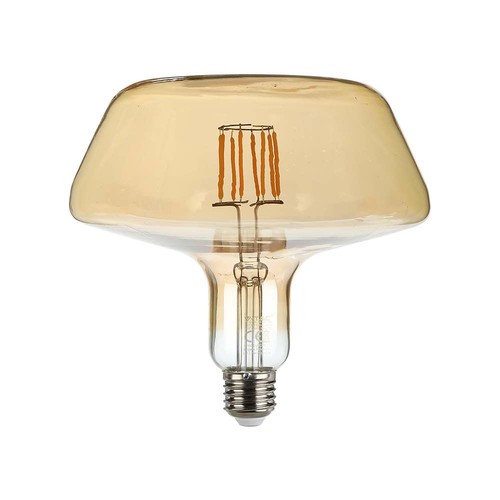 E27 8W LED filament pære - Amber glas, 620lm, 1800K, 300° lysspredning