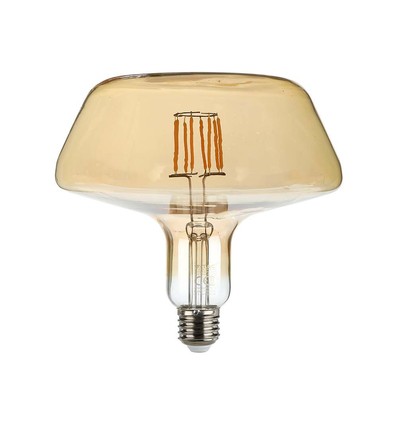 E27 8W LED filament pære - Amber glas, 620lm, 1800K, 300° lysspredning