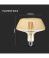 E27 8W LED filament pære - Amber glas, 620lm, 1800K, 300° lysspredning