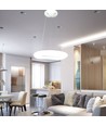 36W rund LED hængende pendel - designer, farveskiftende, 600x2000, dæmpbar, hvid